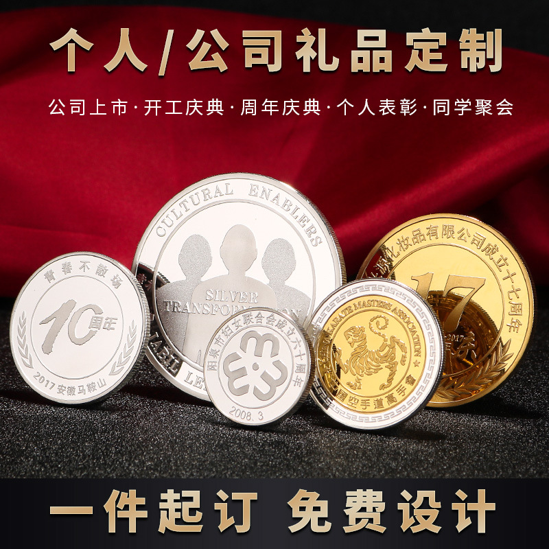 厂家直供纪念币纪念章金银铜银币旅游景点公司庆典礼品